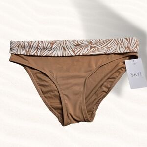 NWT Skye FOLDOVER Bikini bottom Mid Waist Large - Color TAN